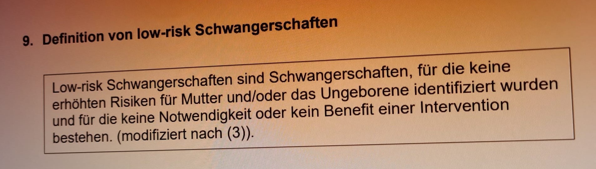 Definition von low risk Schwangerschaften S3 Leitlinie bis 2028